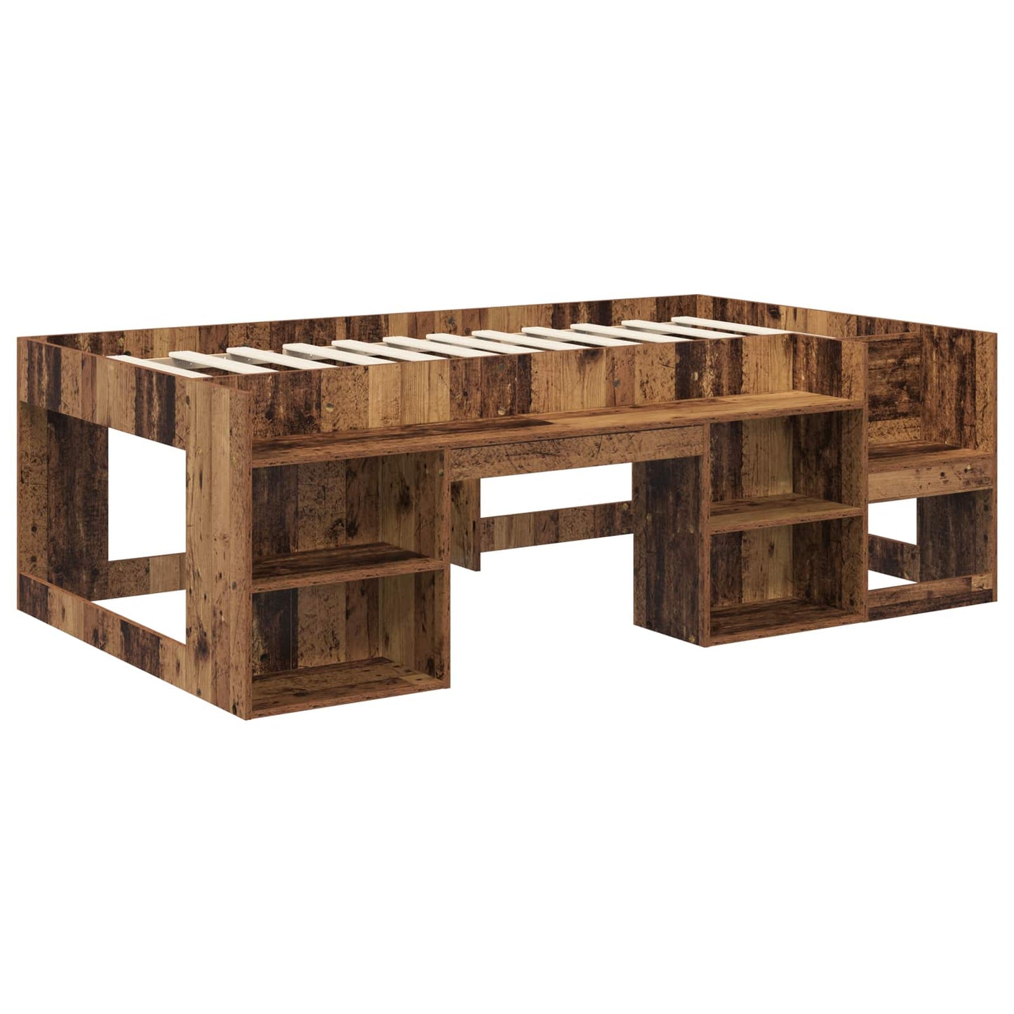Telaio del letto con storage Legno antico 90 x 190 cm | homemem39