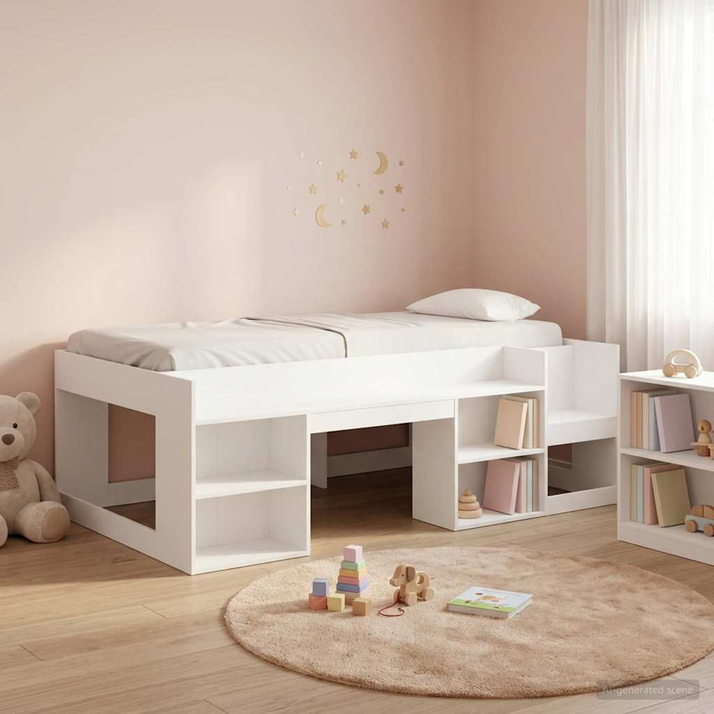 Telaio del letto con storage Bianco 75 x 190 cm | homemem39