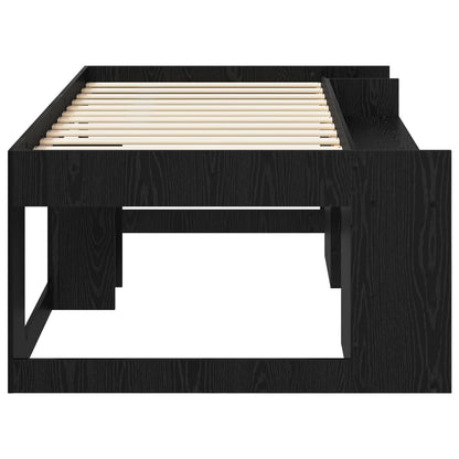 Telaio del letto con storage Rovere Nero 75 x 190 cm | homemem39