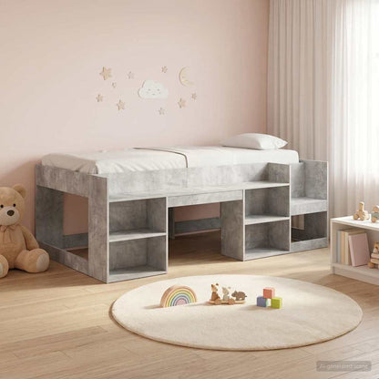 Telaio del letto con storage Grigio Cemento 75 x 190 cm | homemem39