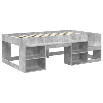 Telaio del letto con storage Grigio Cemento 75 x 190 cm | homemem39