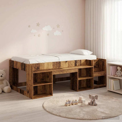Telaio del letto con storage Legno antico 75 x 190 cm | homemem39