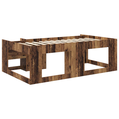 Telaio del letto con storage Legno antico 75 x 190 cm | homemem39