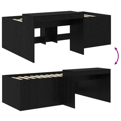 Letto alto per bambini con scrivania Nero 80 x 200 cm | homemem39