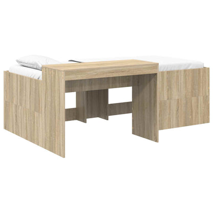 Letto alto per bambini con scrivania Rovere Sonoma 80 x 200 cm | homemem39