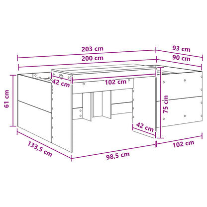 Letto alto per bambini con scrivania Bianco 90 x 200 cm | homemem39