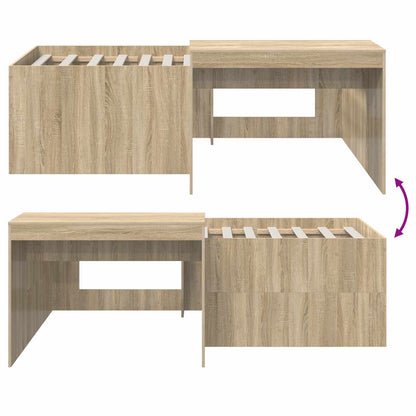 Letto alto per bambini con scrivania Rovere Sonoma 90 x 200 cm | homemem39