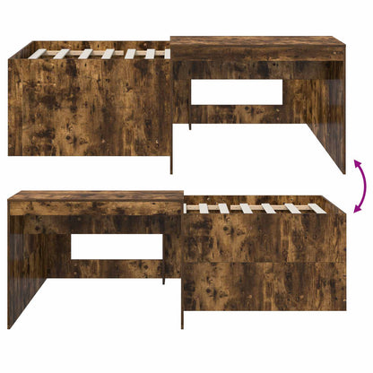 Letto alto per bambini con scrivania Rovere Fumo 90 x 200 cm | homemem39