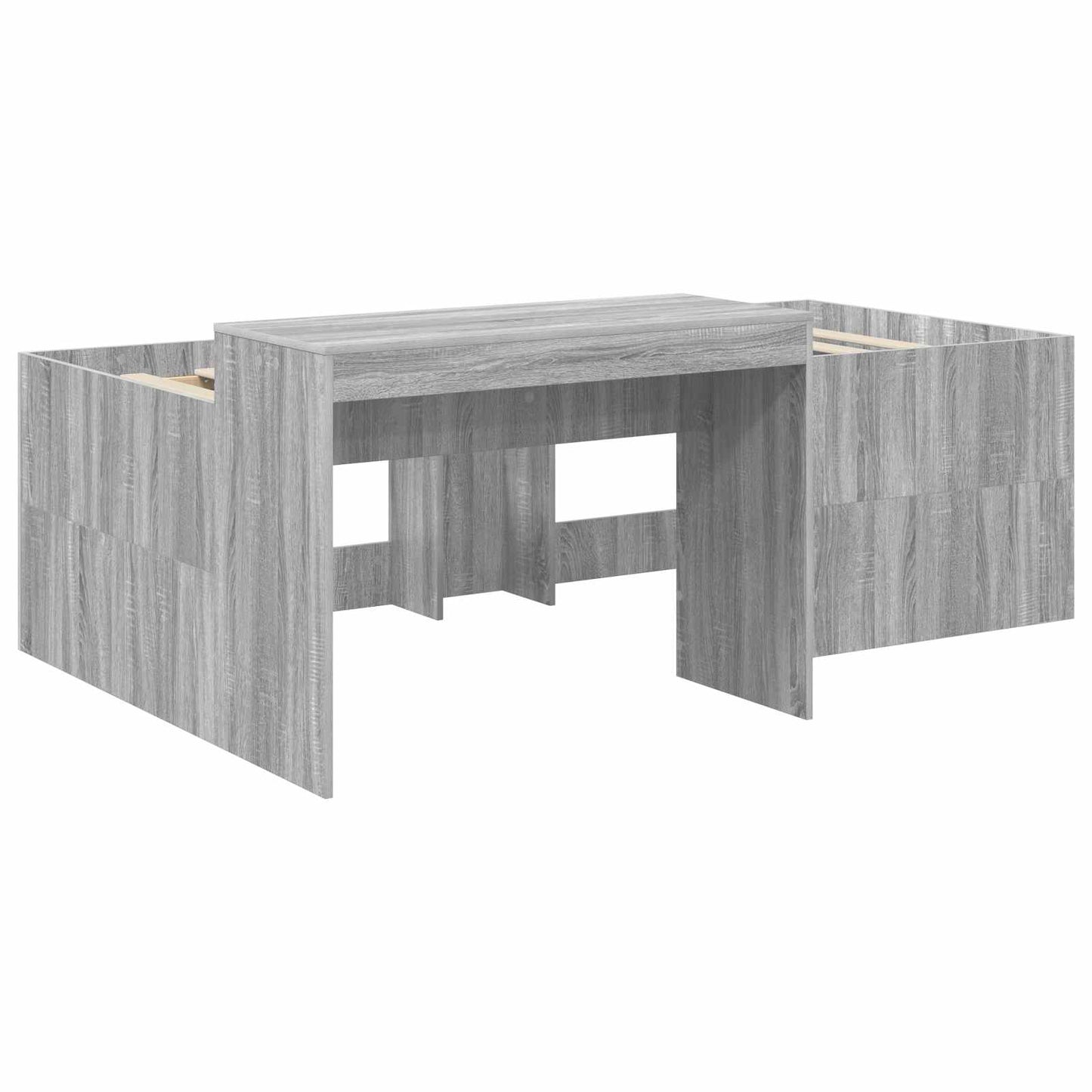 Letto alto per bambini con scrivania Sonoma grigio 90 x 200 cm | homemem39