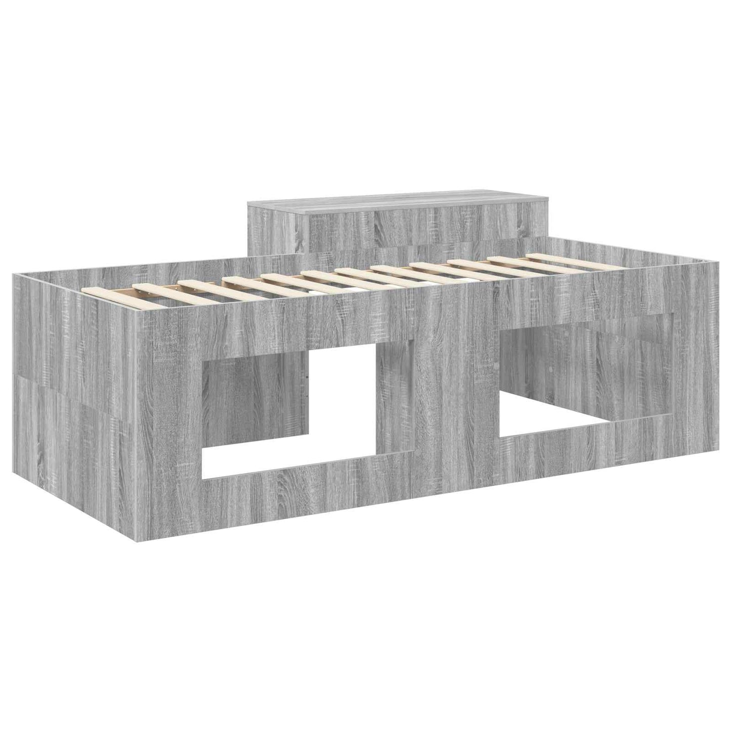 Letto alto per bambini con scrivania Sonoma grigio 90 x 200 cm | homemem39