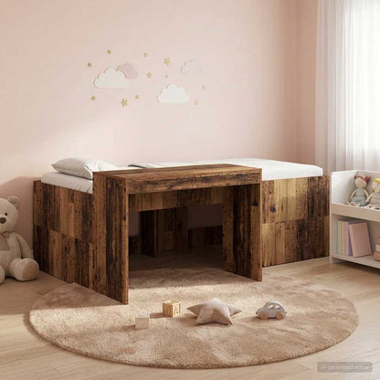 Letto alto per bambini con scrivania Legno antico 90 x 200 cm | homemem39