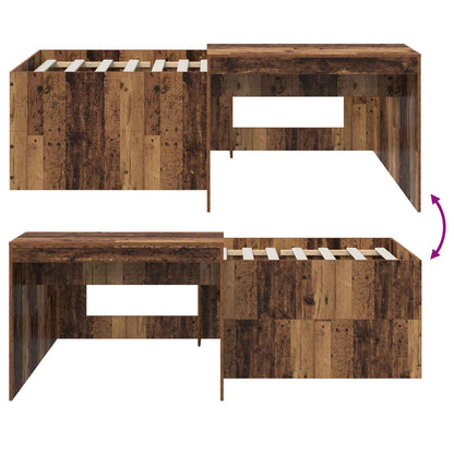 Letto alto per bambini con scrivania Legno antico 90 x 200 cm | homemem39