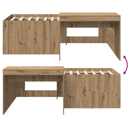 Letto alto per bambini con scrivania Rovere Artigianale | homemem39