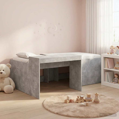 Letto alto per bambini con scrivania Grigio Cemento | homemem39