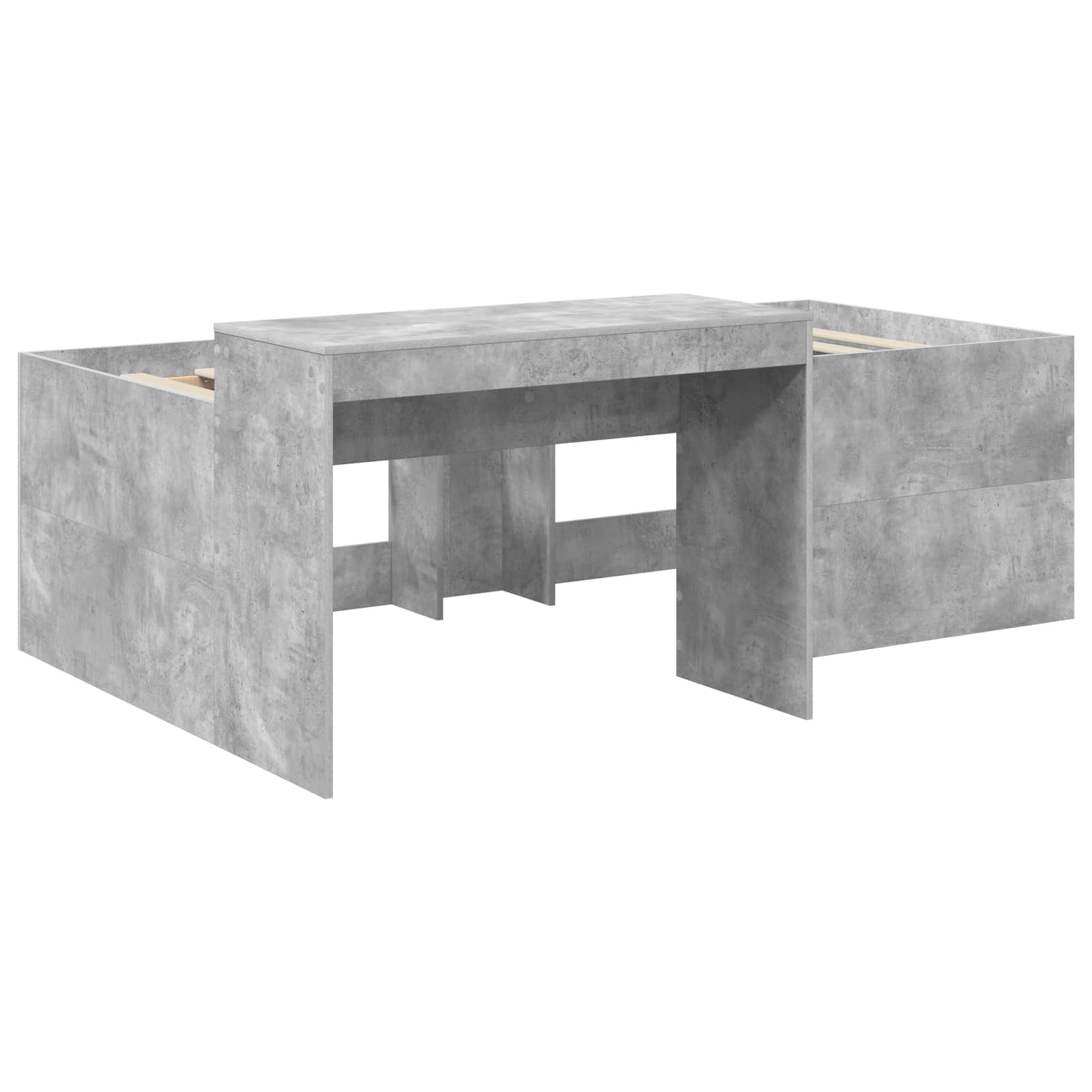Letto alto per bambini con scrivania Grigio Cemento | homemem39