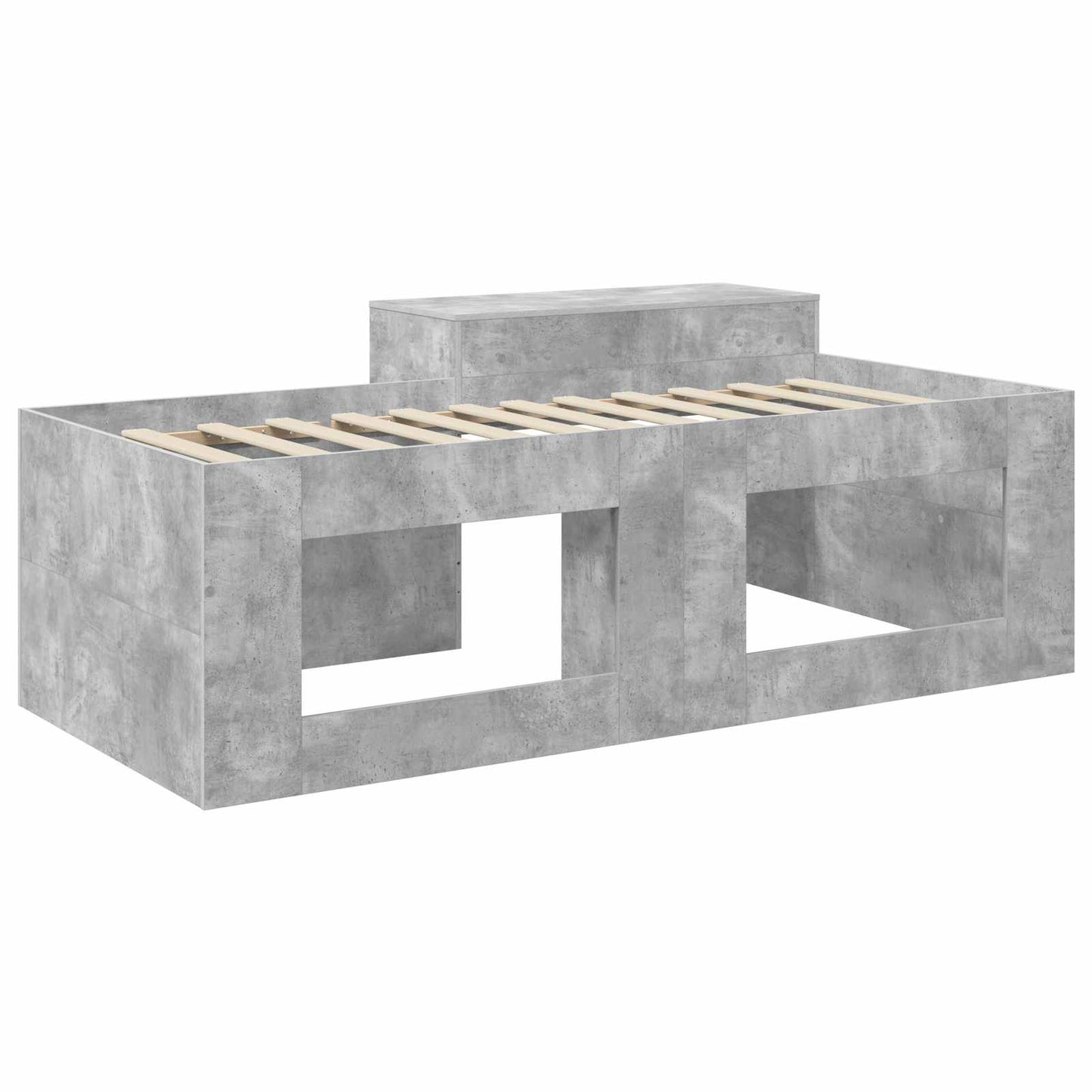 Letto alto per bambini con scrivania Grigio Cemento | homemem39