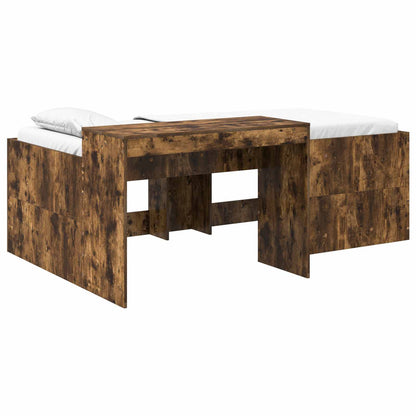Letto alto per bambini con scrivania Rovere Fumo 98.5 x 200 cm | homemem39