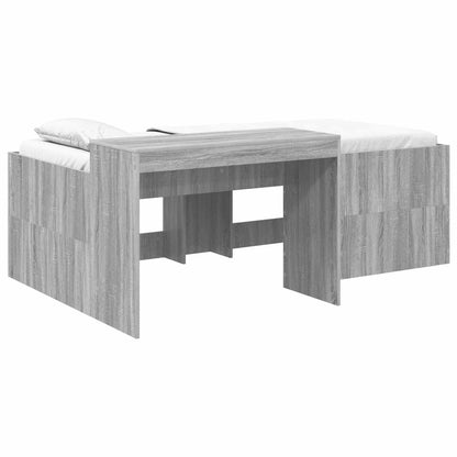 Letto alto per bambini con scrivania Sonoma grigio | homemem39