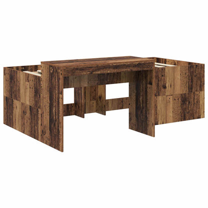 Letto alto per bambini con scrivania Legno antico 98.5 x 200 cm | homemem39