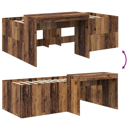 Letto alto per bambini con scrivania Legno antico 98.5 x 200 cm | homemem39