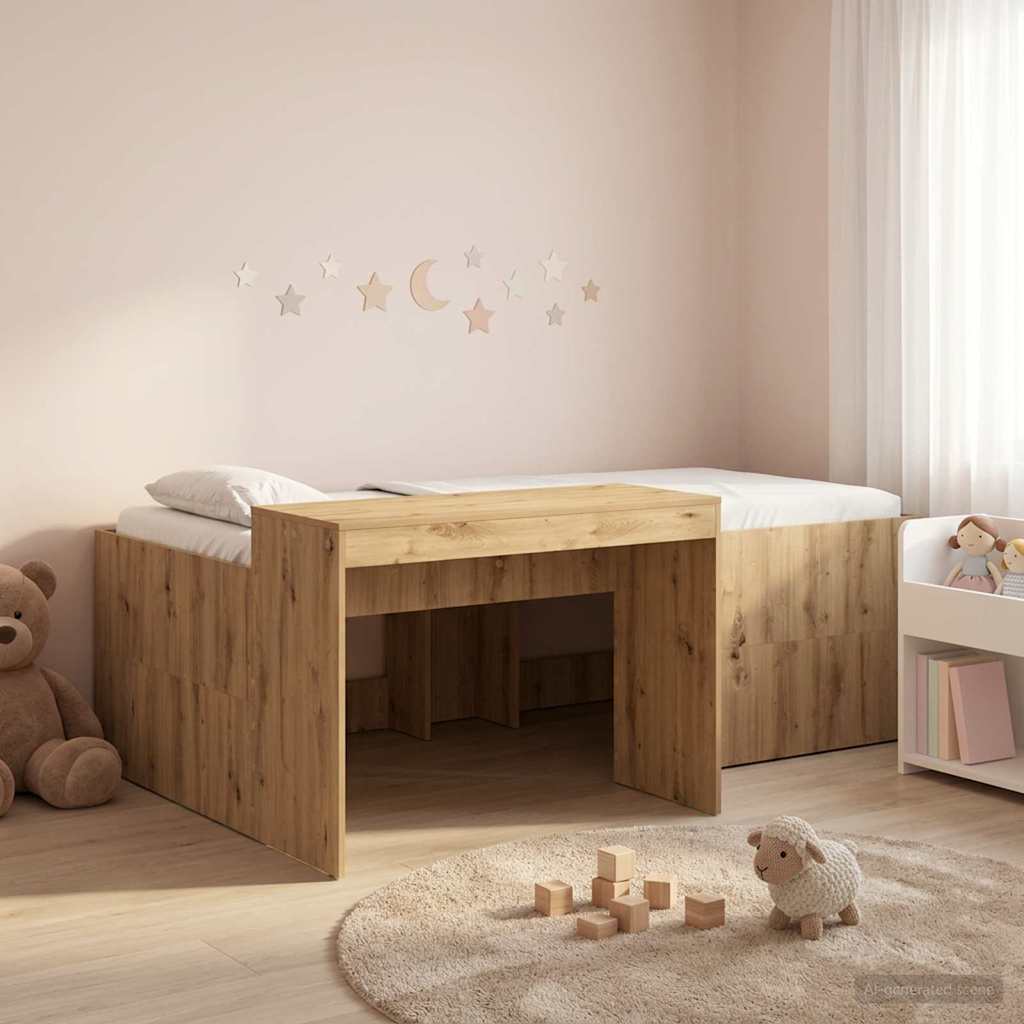 Letto alto per bambini con scrivania Rovere Artigianale | homemem39