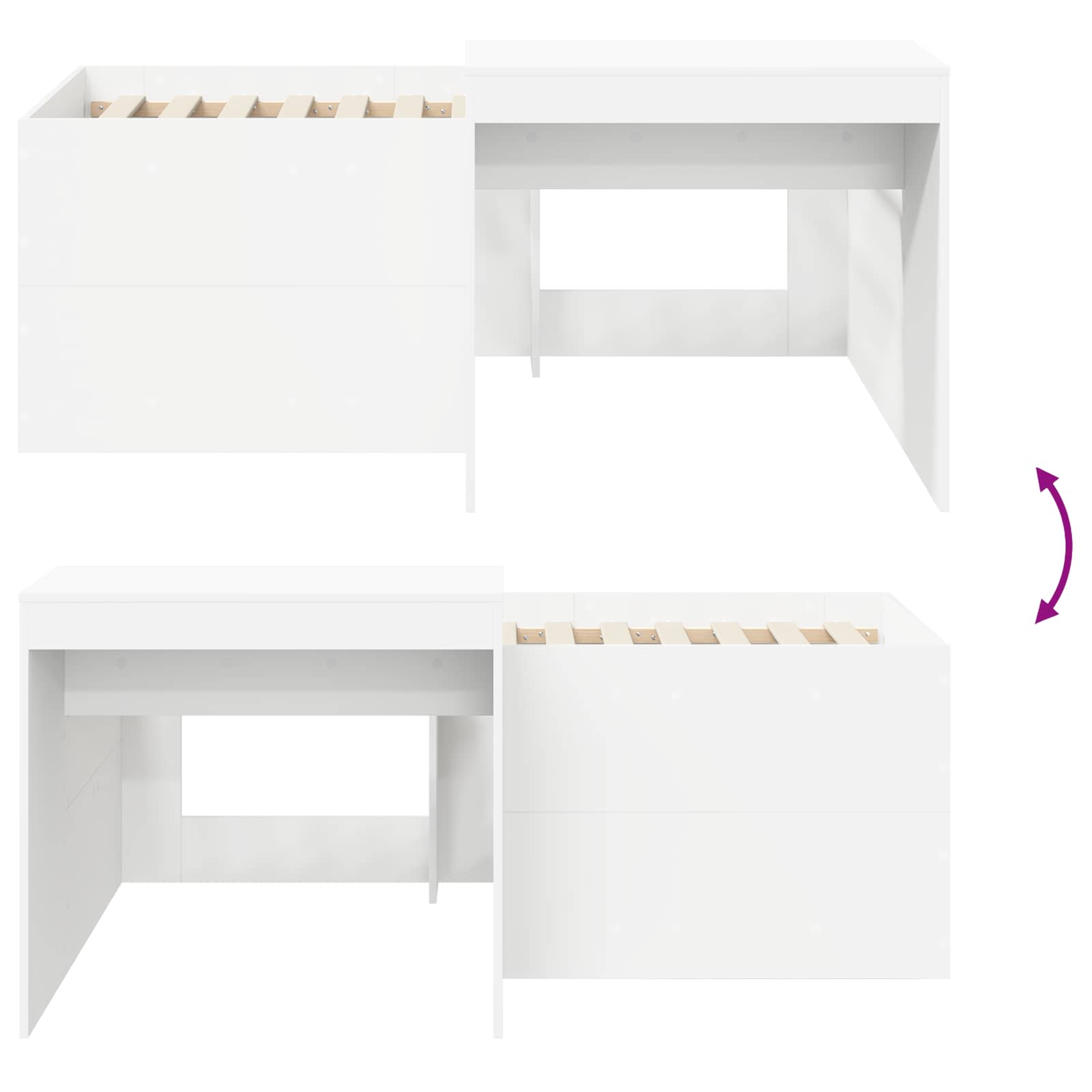 Letto alto per bambini con scrivania Bianco 80 x 160 cm | homemem39