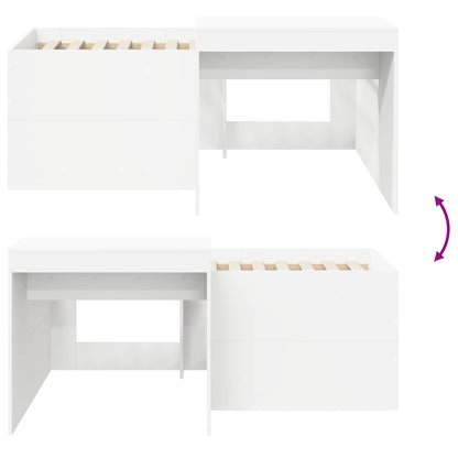 Letto alto per bambini con scrivania Bianco 80 x 160 cm | homemem39