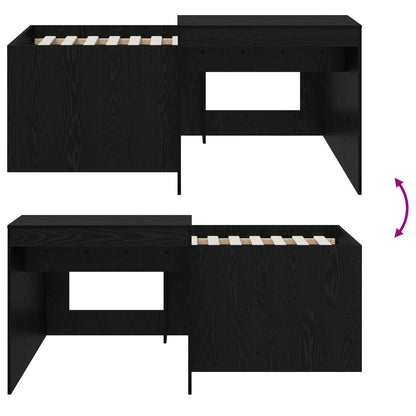 Letto alto per bambini con scrivania Nero 80 x 160 cm | homemem39