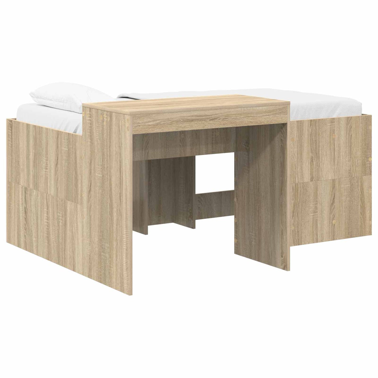 Letto alto per bambini con scrivania Rovere Sonoma 80 x 160 cm | homemem39