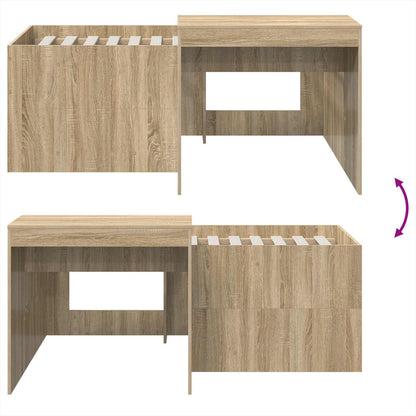 Letto alto per bambini con scrivania Rovere Sonoma 80 x 160 cm | homemem39