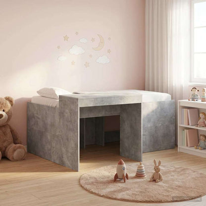 Letto alto per bambini con scrivania Grigio Cemento 80 x 160 cm | homemem39