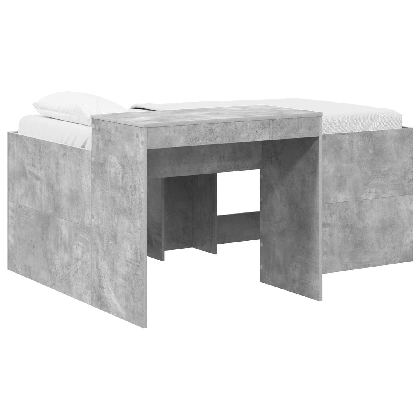 Letto alto per bambini con scrivania Grigio Cemento 80 x 160 cm | homemem39