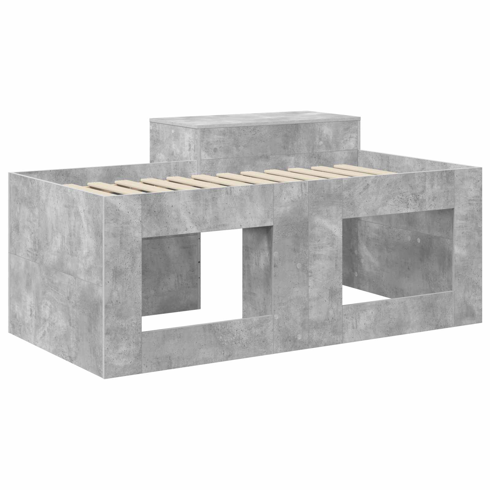 Letto alto per bambini con scrivania Grigio Cemento 80 x 160 cm | homemem39