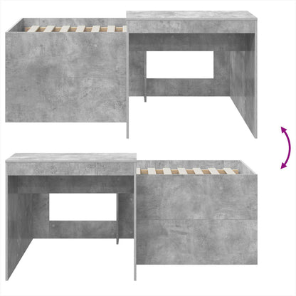 Letto alto per bambini con scrivania Grigio Cemento 80 x 160 cm | homemem39