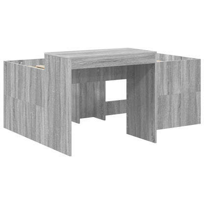 Letto alto per bambini con scrivania Sonoma grigio