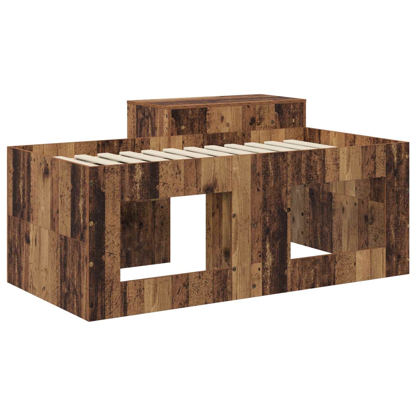 Letto alto per bambini con scrivania Legno antico | homemem39