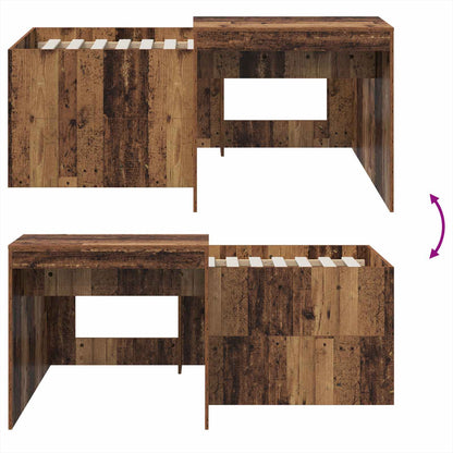 Letto alto per bambini con scrivania Legno antico | homemem39