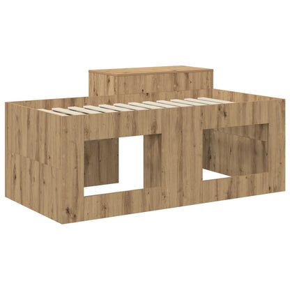 Letto alto per bambini con scrivania Rovere Artigianale | homemem39