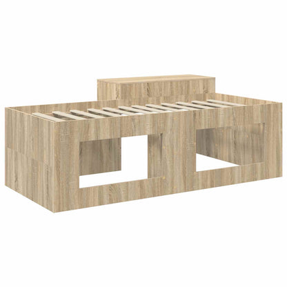 Letto alto per bambini con scrivania Rovere Sonoma | homemem39