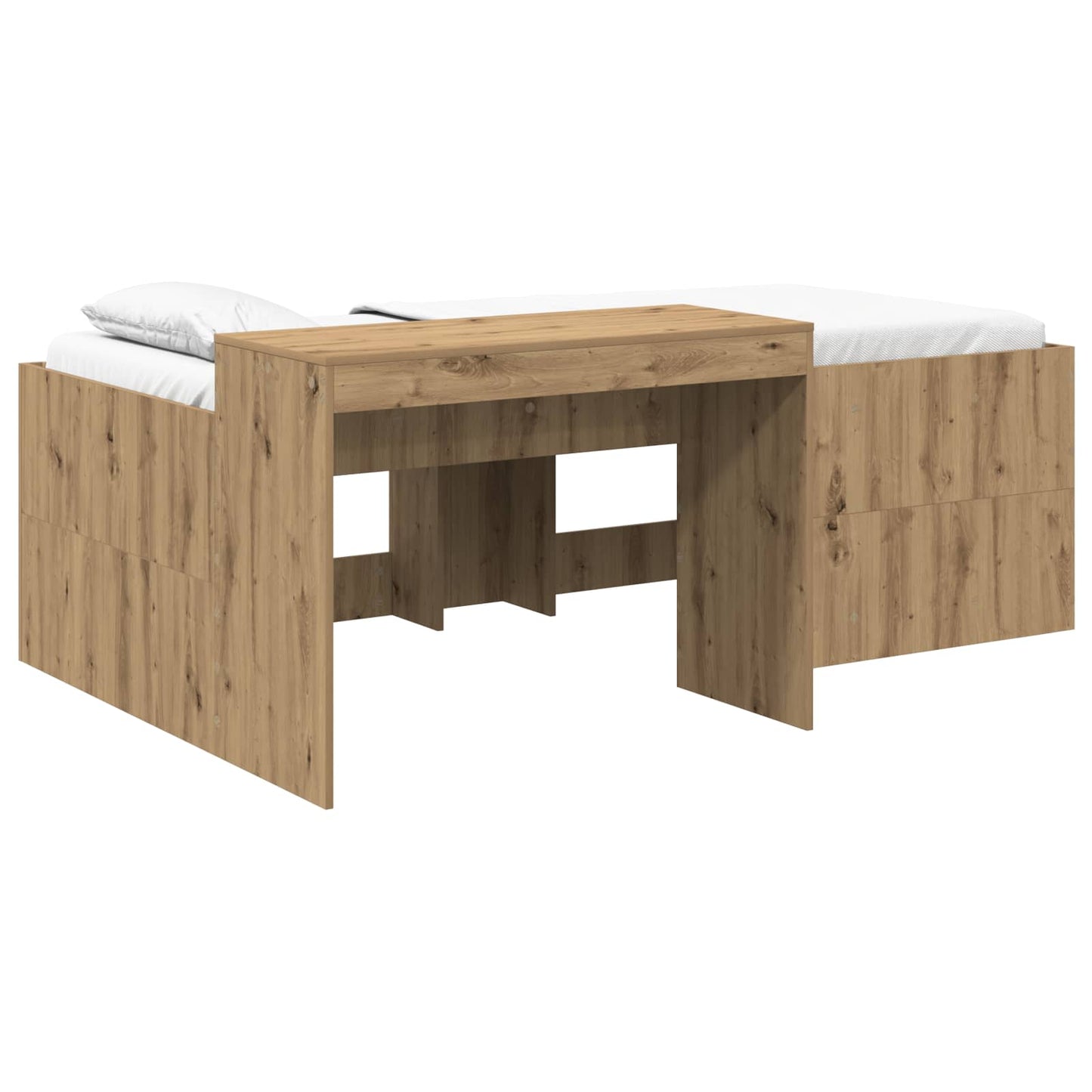 Letto alto per bambini con scrivania Rovere Artigianale | homemem39