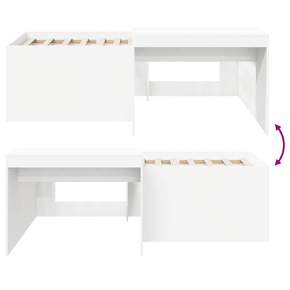 Letto alto per bambini con scrivania Bianco 75 x 190 cm | homemem39