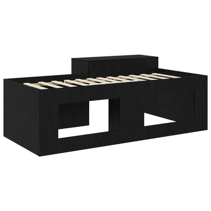 Letto alto per bambini con scrivania Nero 75 x 190 cm | homemem39