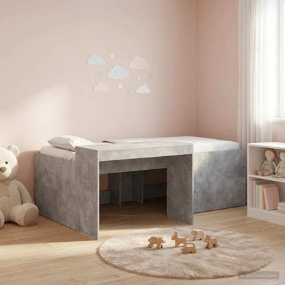 Letto alto per bambini con scrivania Grigio Cemento 75 x 190 cm | homemem39