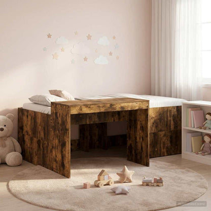 Letto alto per bambini con scrivania Rovere Fumo 75 x 190 cm | homemem39