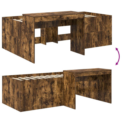 Letto alto per bambini con scrivania Rovere Fumo 75 x 190 cm | homemem39