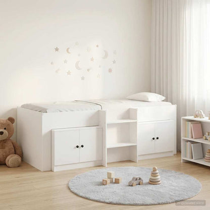 Struttura Letto Loft con Mobile 3 pz Bianco Legno multistrato | homemem39