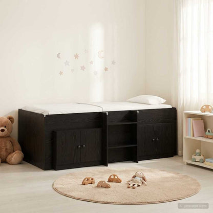 Struttura Letto Loft con Mobile 3 pz Nero Legno multistrato | homemem39