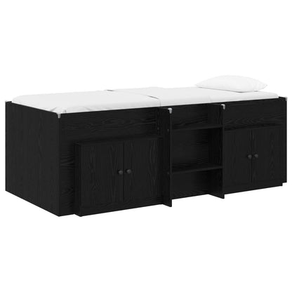 Struttura Letto Loft con Mobile 3 pz Nero Legno multistrato | homemem39