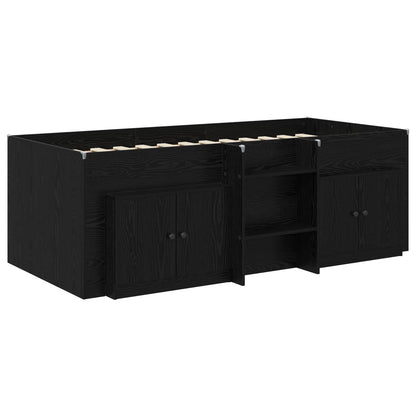 Struttura Letto Loft con Mobile 3 pz Nero Legno multistrato | homemem39