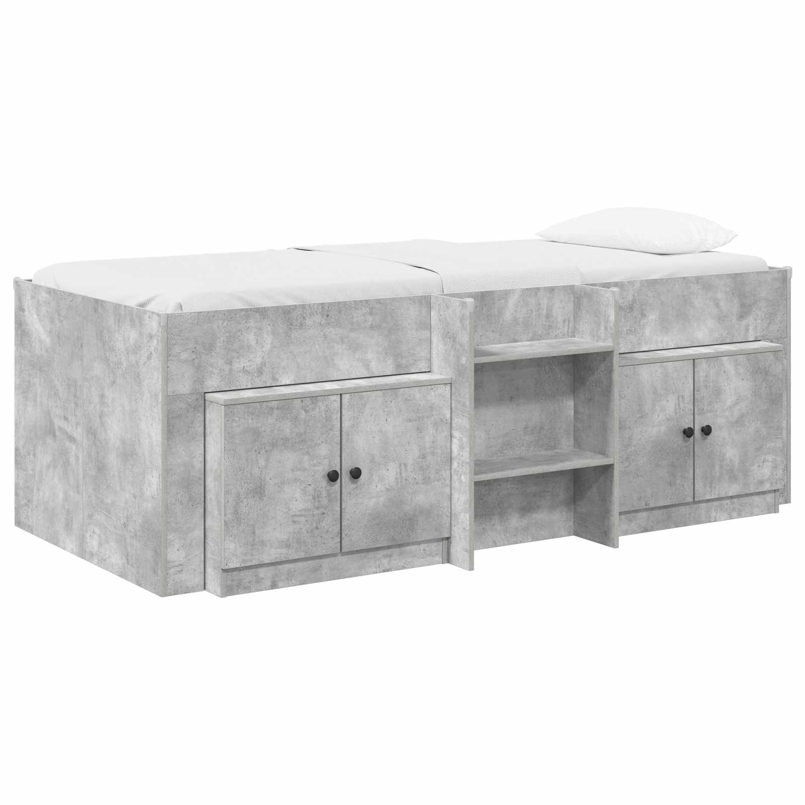 Struttura Letto Loft con Mobile con porta 3 pz Grigio Cemento | homemem39